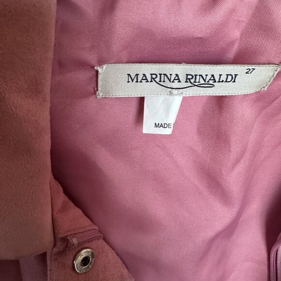 Marina Rinaldi Pink Suede Leather Jacket Shirt - Picture 12 of 14